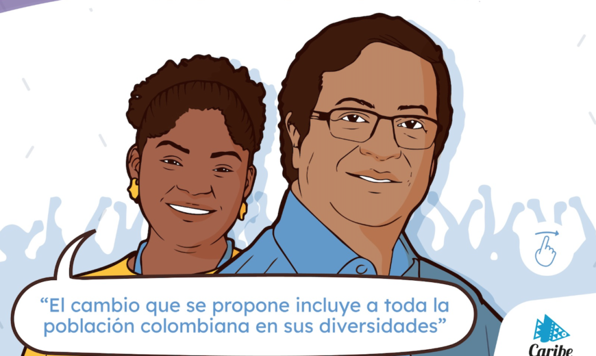 Ilustración de Gustavo Petro y Francia Márquez